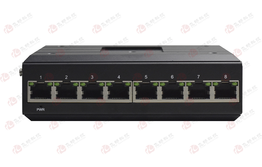 飛暢科技-工業(yè)軌式8路百兆電交換機